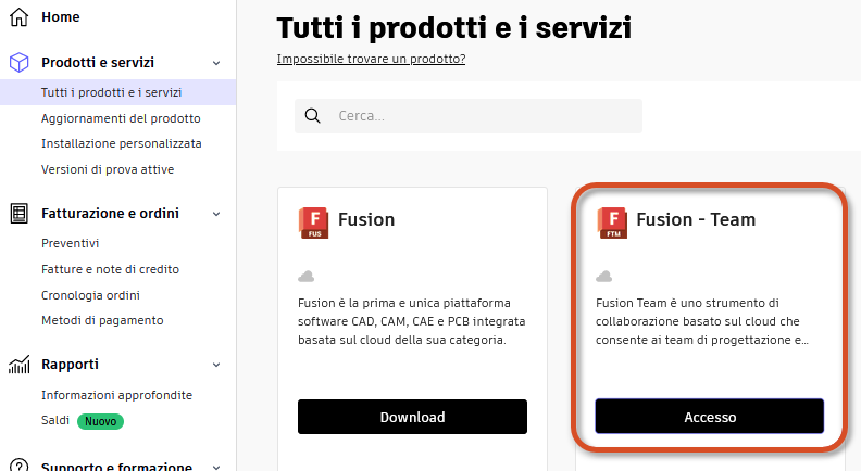 access il client Web di Fusion from autodesk account