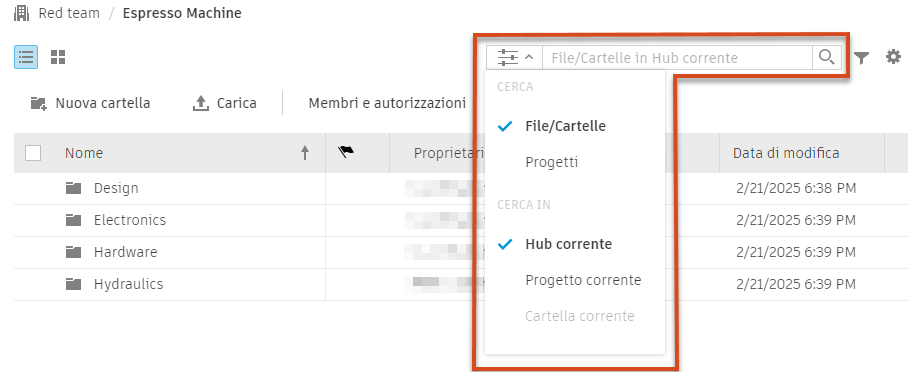 column settings menu