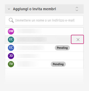 remove member from group panel