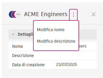 Modifica dei dettagli del gruppo