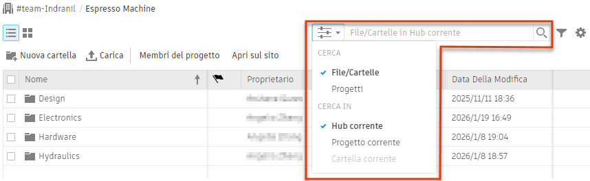 column settings menu