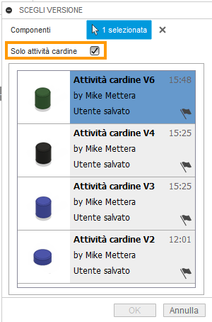 chose version dialog