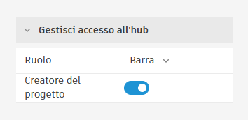 project creator toggle turned on
