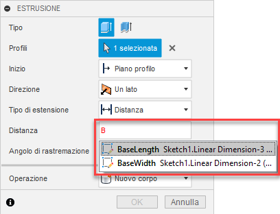 parameter favorite dialog example