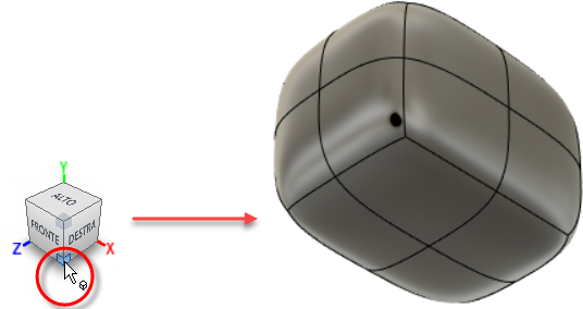 mostrare lato inferiore