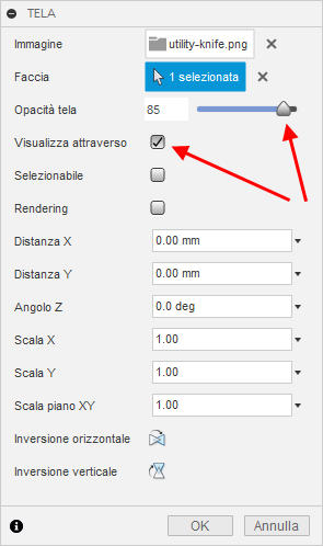 Finestra di dialogo Modifica lavorazione