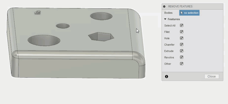 remove features animation