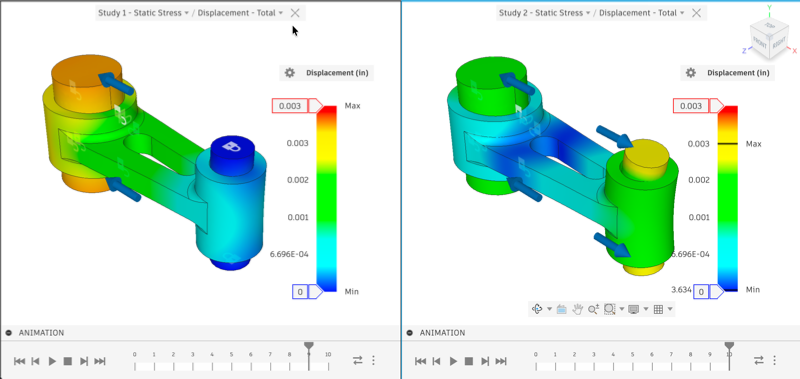 compare x-displacement