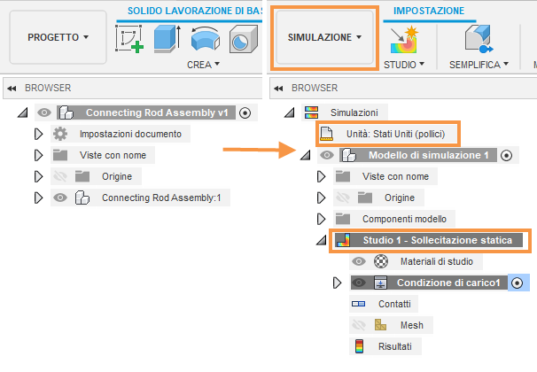 static stress analysis setup