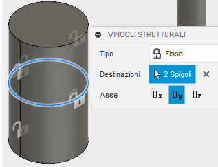 constrain large pin y-direction