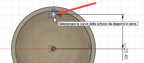 selezione del cerchio di cui creare la serie