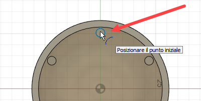 selezione dell'origine dell'arco