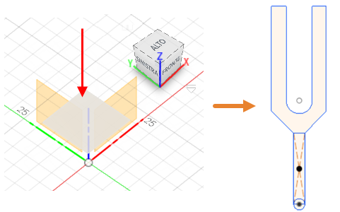 sketch a tuning fork