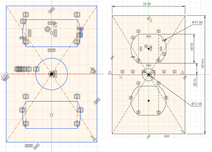 Sketch with all constraints applied to it