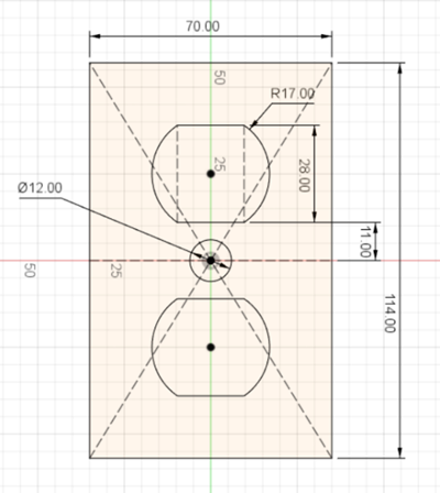 Fully dimensioned sketch