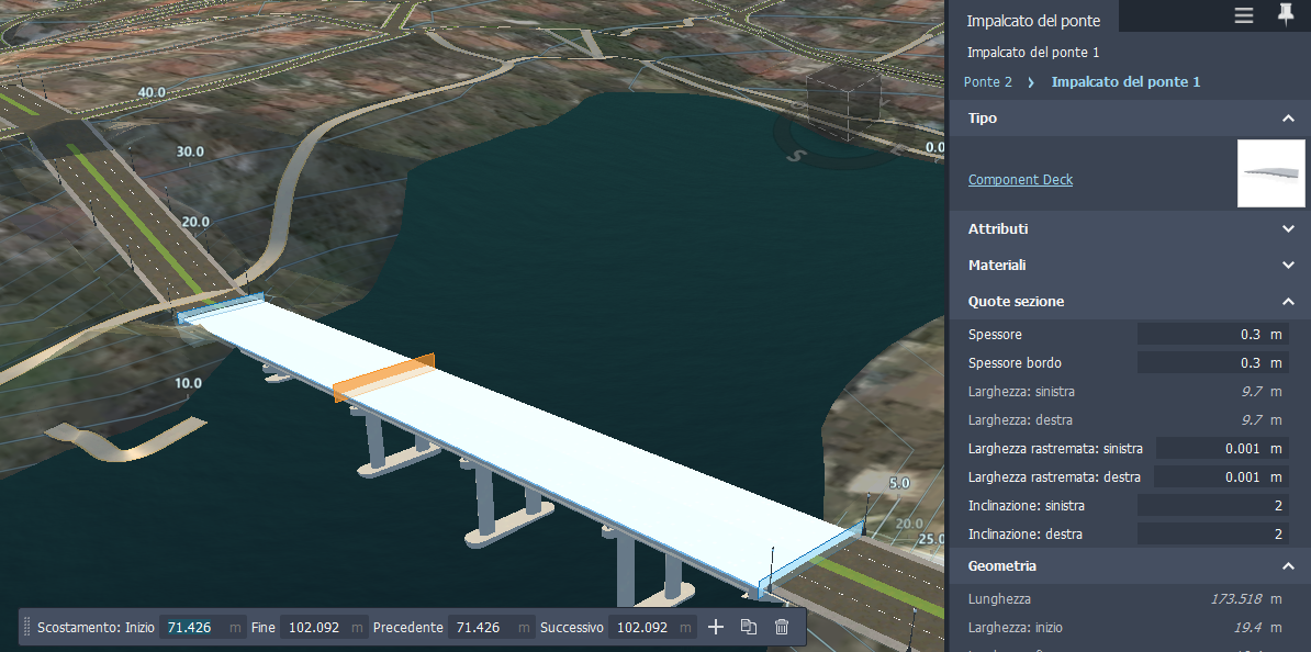 Aggiunta di un nuovo sezionamento dell'impalcato