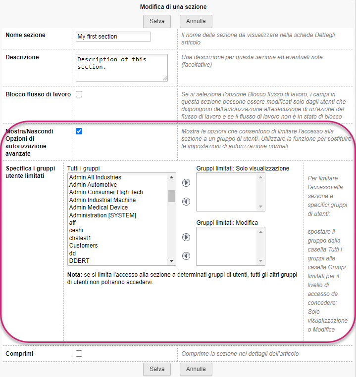 Restrict group access