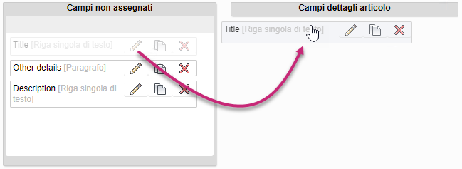 Assign fields to a section