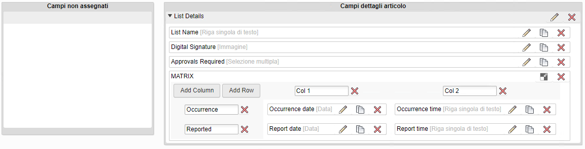 Finished table field assignments