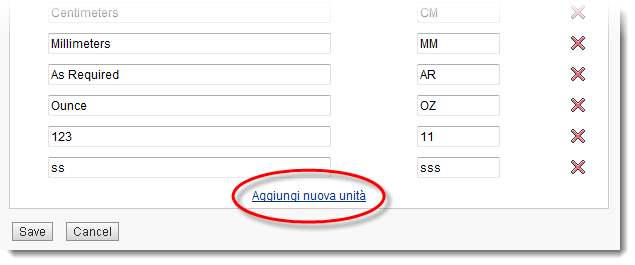 Aggiunta di una nuova unità