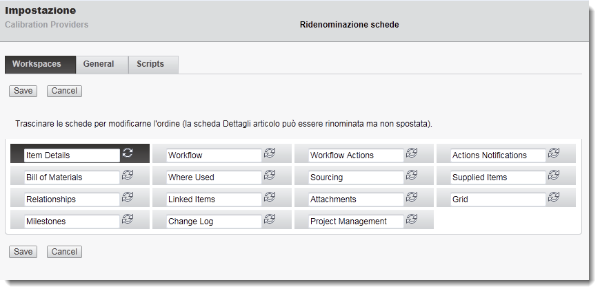 Customize tabs in a workspace