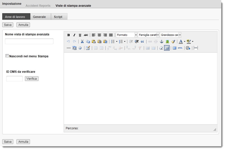 Setup advanced print views editor