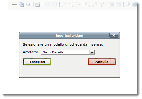 Select artifact to insert