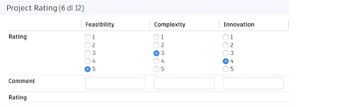 star rating selection