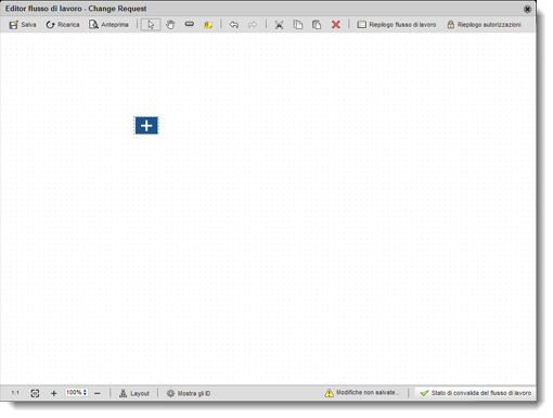 'Editor flusso di lavoro vuoto