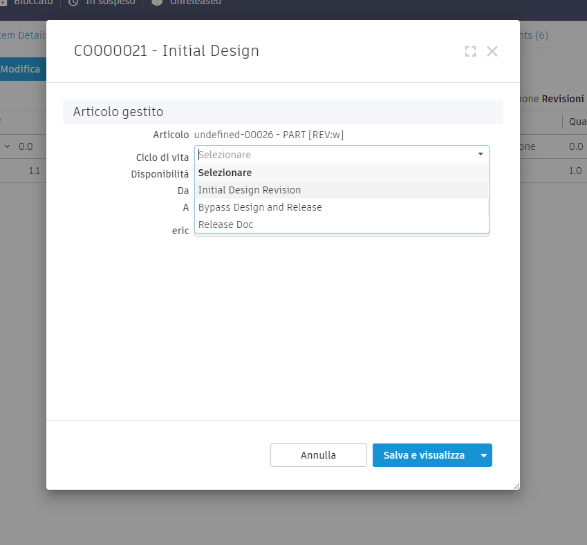 Quick Create in Quick Releases dialog