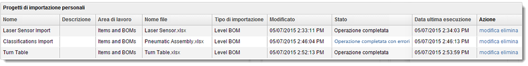 import projects list
