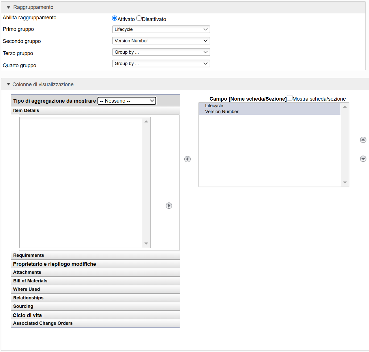 create report grouping
