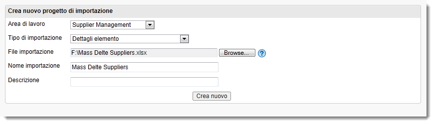 import delete project