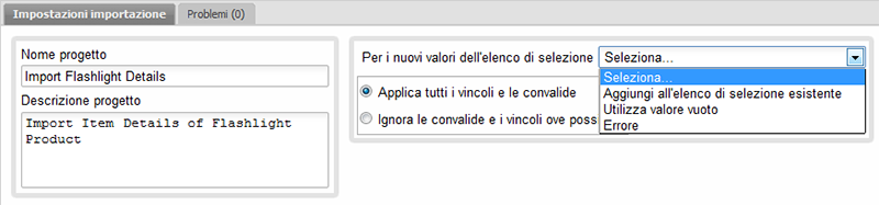 import setting picklist