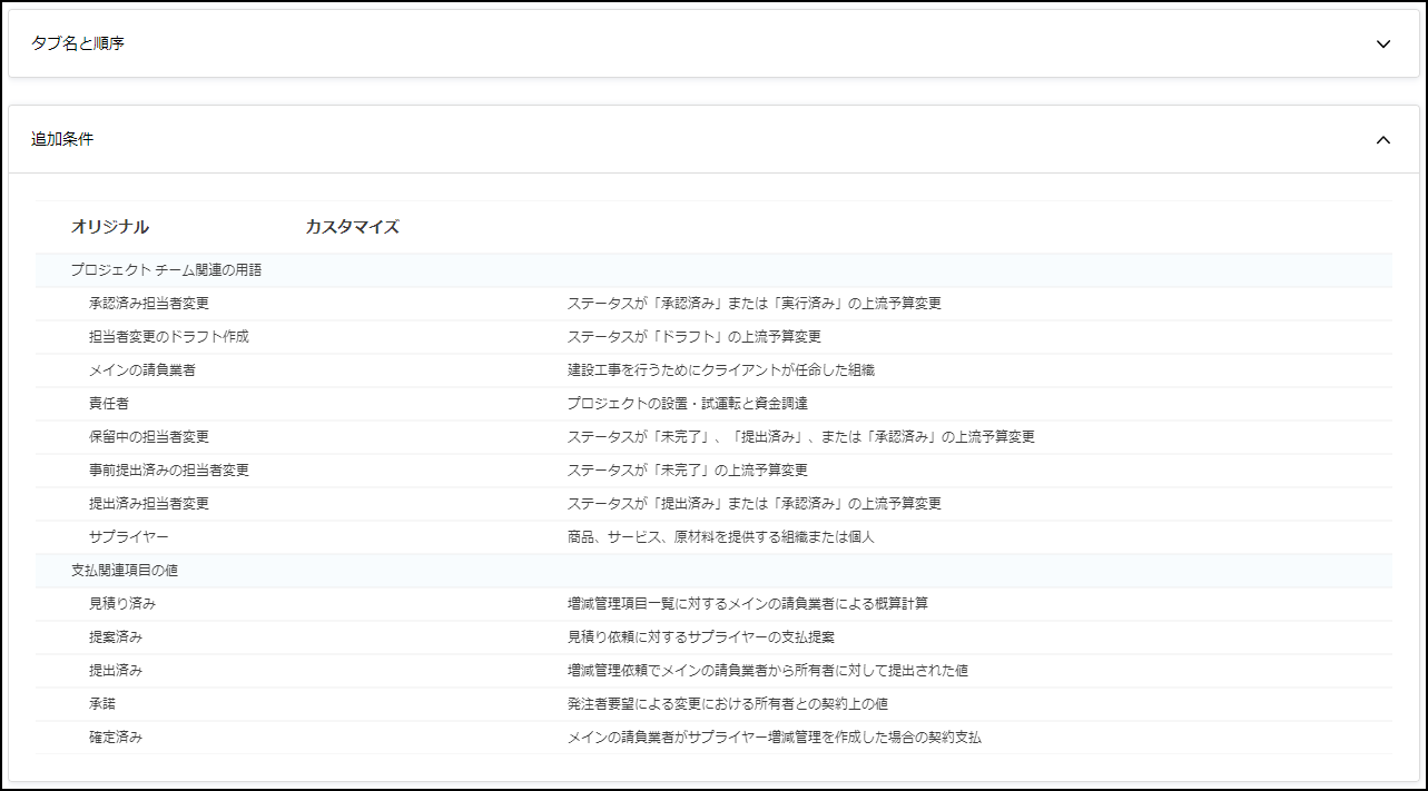 追加条件のスクリーンショット