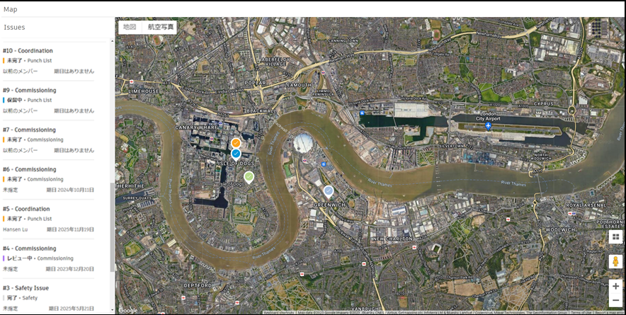 指摘事項をマップに表示