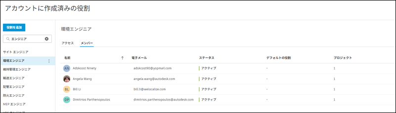 [メンバー]タブ