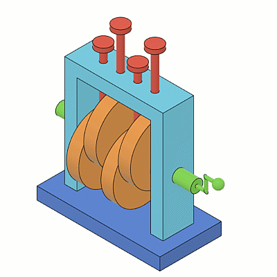 接線関係の CAM フォロワーのアニメーション