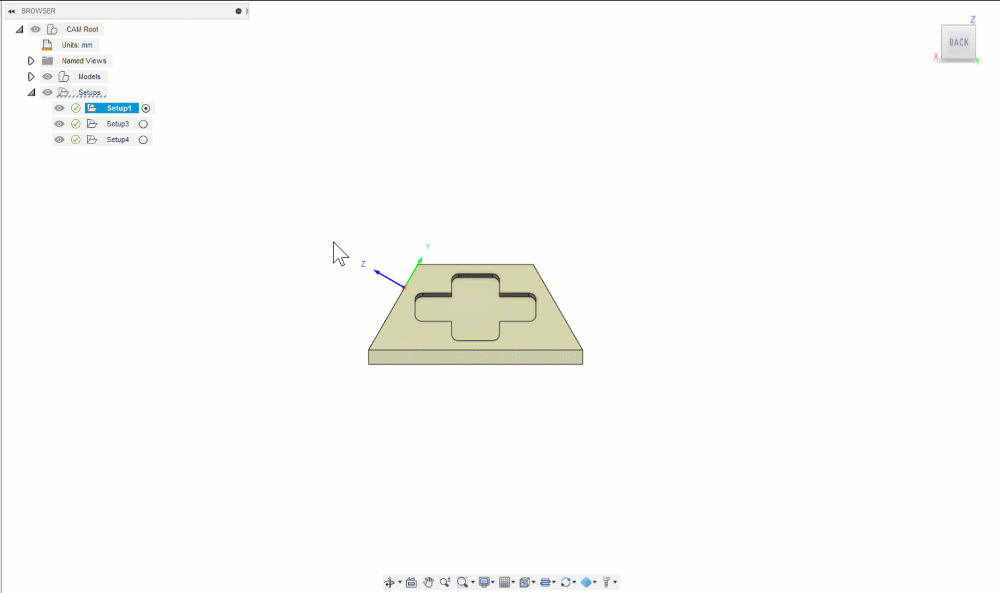 ビューとアクティブなセットアップの同期を示す例