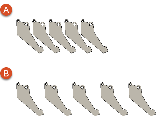 複製: 実際の形状と境界ボックス オプション
