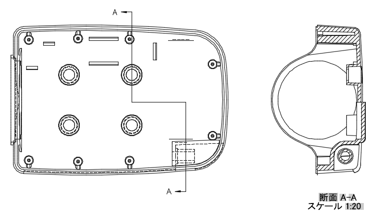 オフセット断面ビューの例