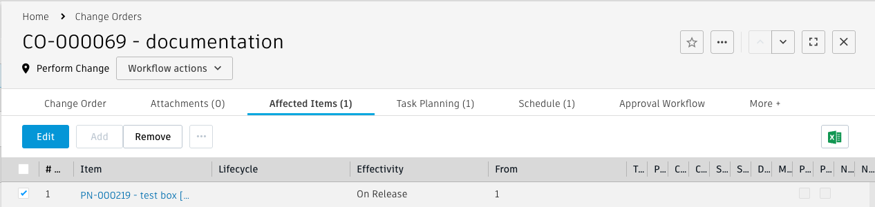 選択されているアイテム