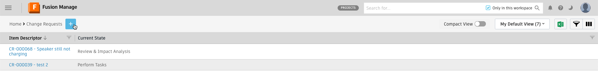 変更リクエストのリスト