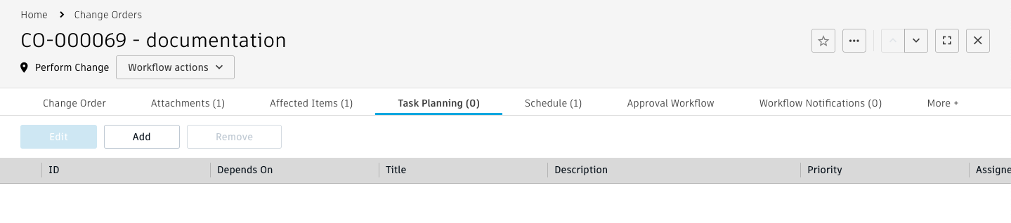未入力のタスクのリスト