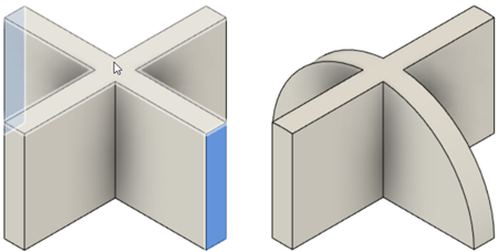 フル ラウンド フィレットの選択例