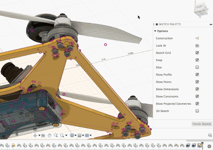 投影されたジオメトリを非表示にするアニメーション
