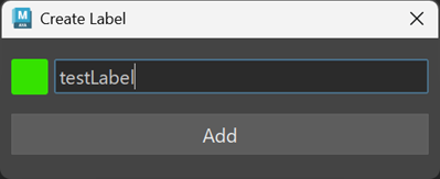 Sequencer - Create label dialog
