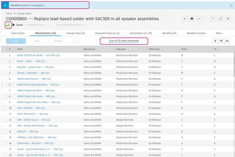 非同期アイテム リリース