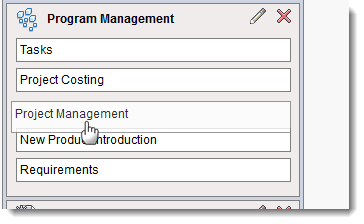ドラッグ アンド ドロップでカテゴリの位置を変更する