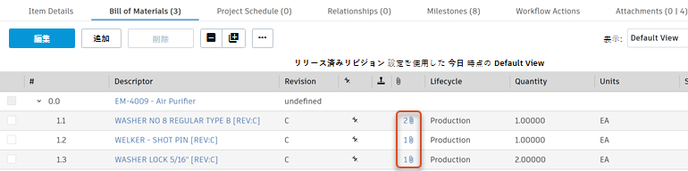 BOM の添付ファイル